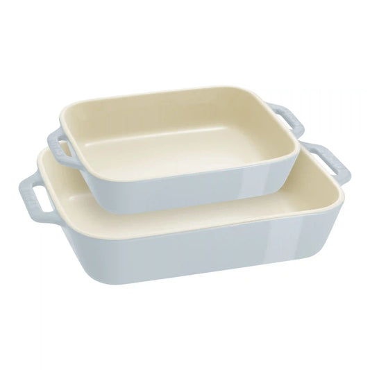 2-pc, Rectangular Baking Dish Set Macaron, Light Blue
