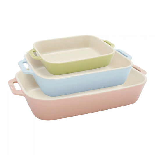 3-pc, Macaron Baking Dish Set, Mixed Colors