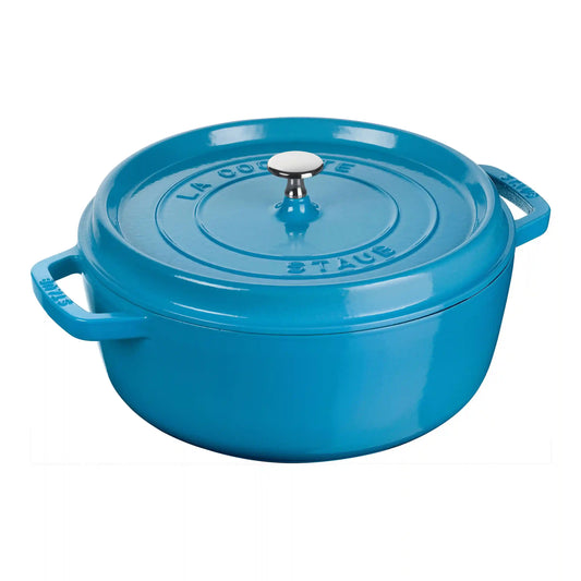 4 qt, Round, Shallow Wide Dutch Oven, French Blue