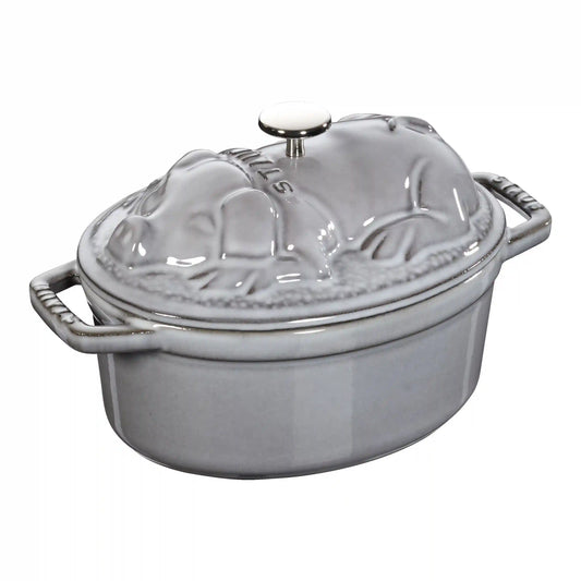 1 qt, Oval, Pig Dutch Oven, Graphite Grey
