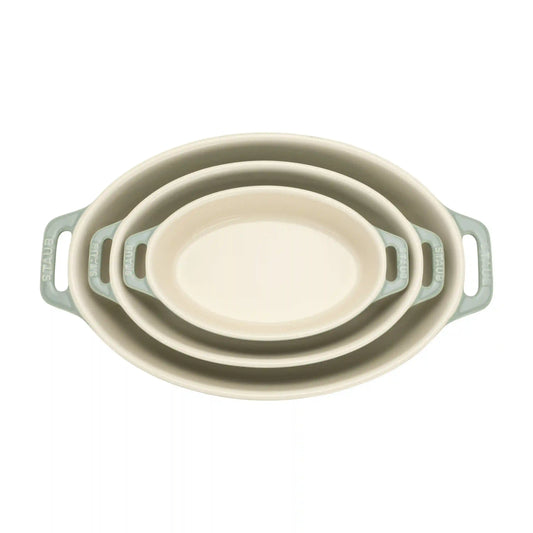 3-pc, Oval, Baking Dish Set, Eucalyptus