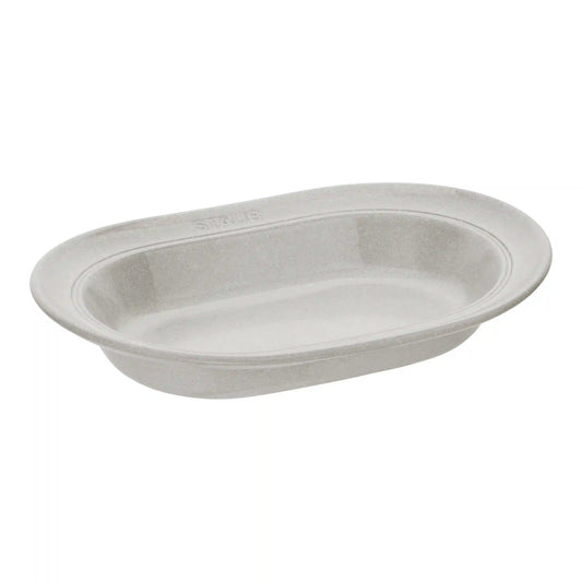 10-inch, Oval Serving Dish, White Truffle