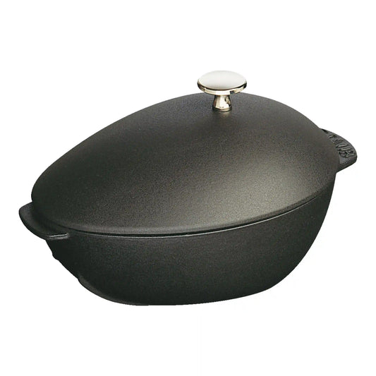 2 qt, Cast Iron, Mussel Pot, Matte Black