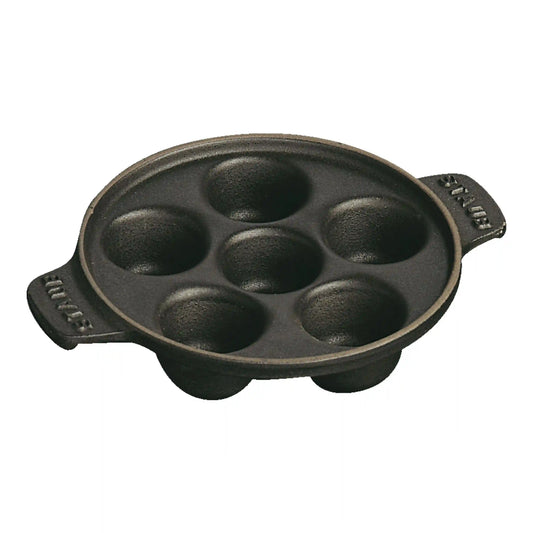 5.5-inch, Escargot Dish with six holes, Matte Black