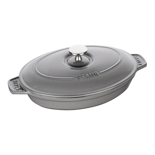9-inch, Oval, Covered Baking Dish With Lid, Graphite Grey
