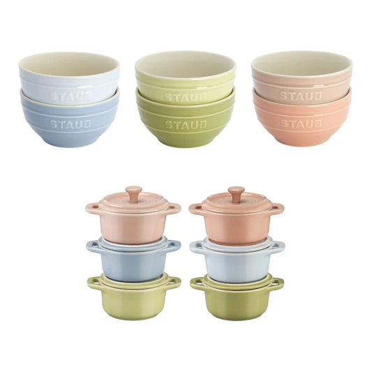 12-pc, Mini Cocotte and Bowl Set, Mixed Colors